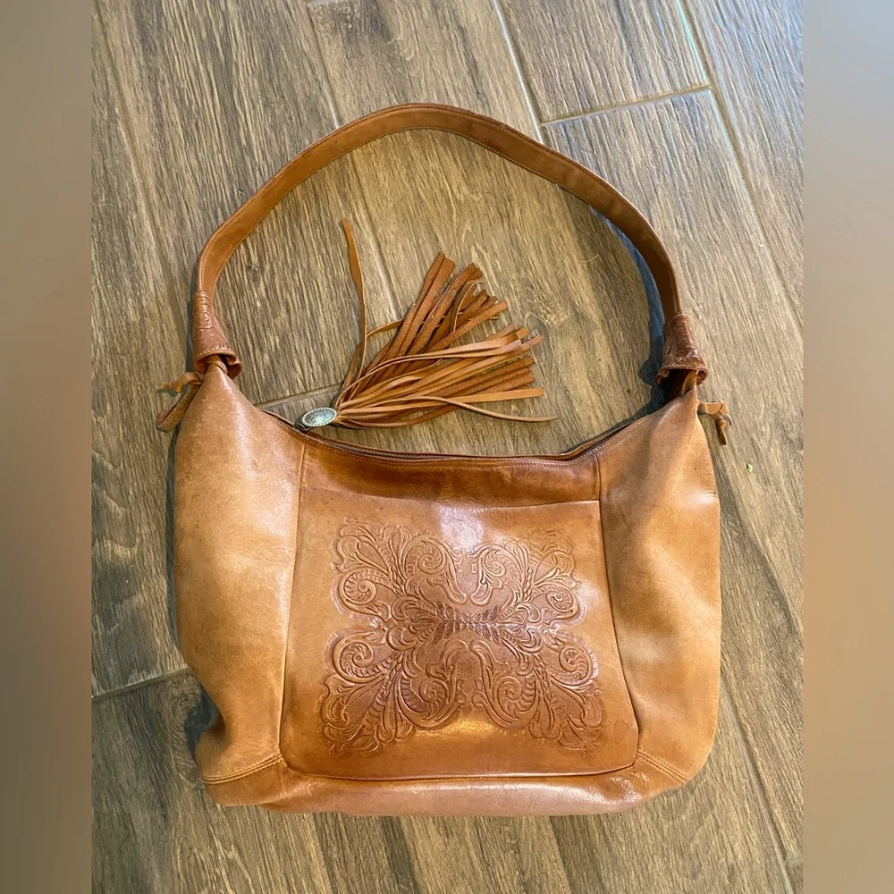 Creations by Lama Western Women’s Bag Brown Leather Fringe Pull
